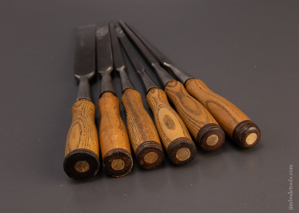 Extra Fine Set of 6 JAMES SWAN Bevel Edge Chisels - 107517