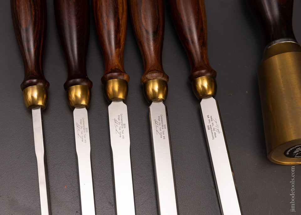 BRIDGE CITY TOOL WORKS CT-13 Nine Piece Chisel Set in Original Walnut Presentation Box - EXCELSIOR 107824