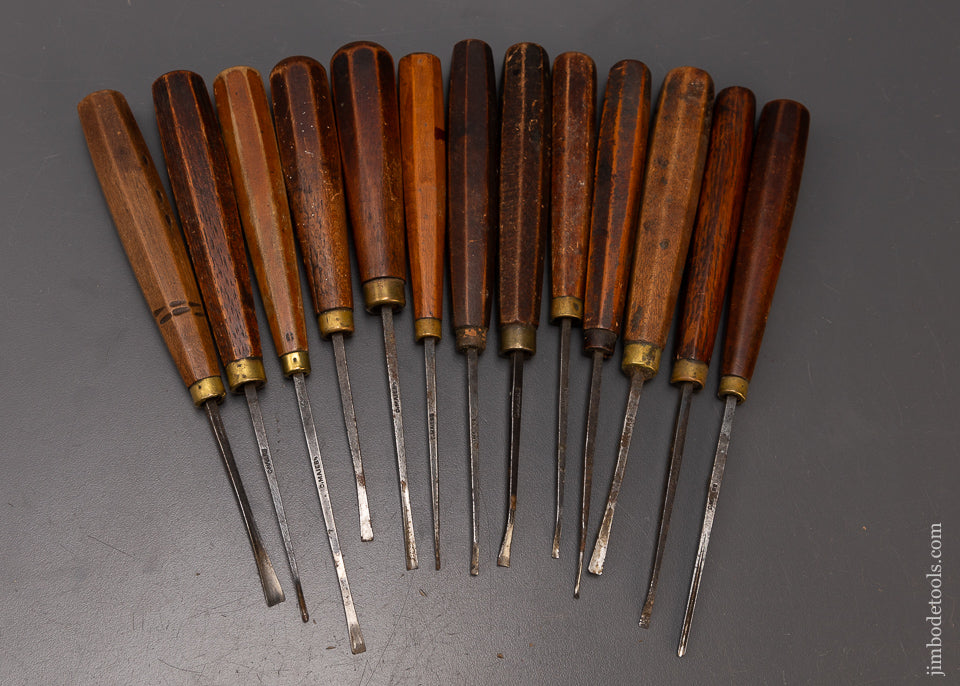 Set of 13 C. MAIERS Carving Chisels Gouges -- 108076 – Jim Bode Tools