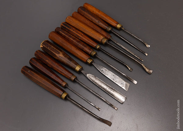 Set of 11 ADDIS Carving Chisels Gouges - 108087