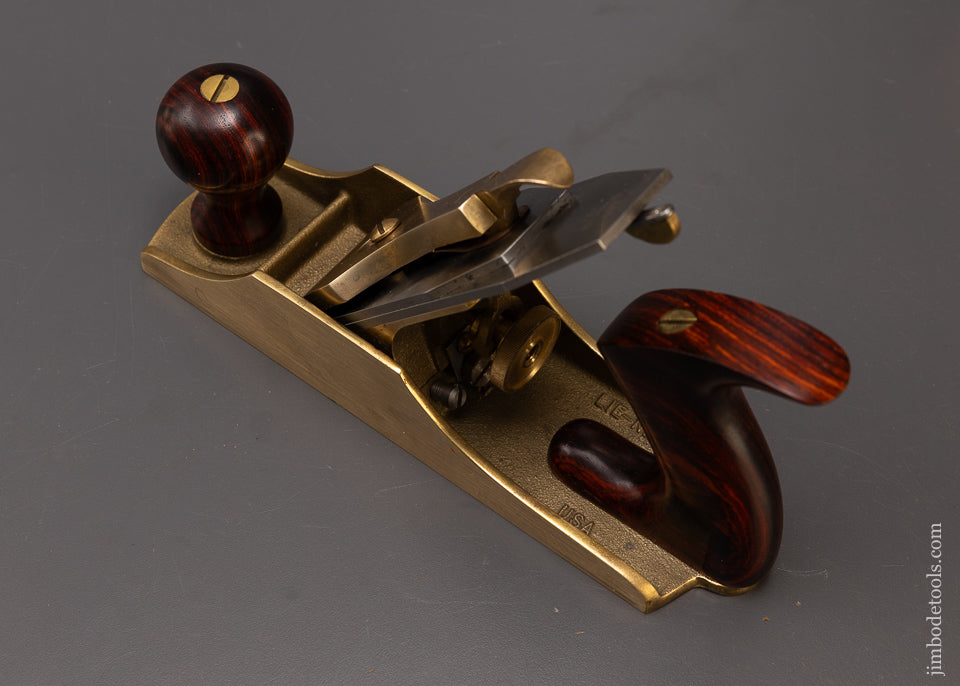 LIE NIELSEN No. 4 Bronze Smooth Plane with Cocobolo Handles & 50° York Pitch Frog - 108191