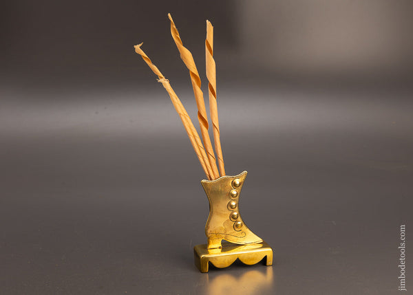 Vintage Brass Fireplace Mantle Top Match Holder - 108453