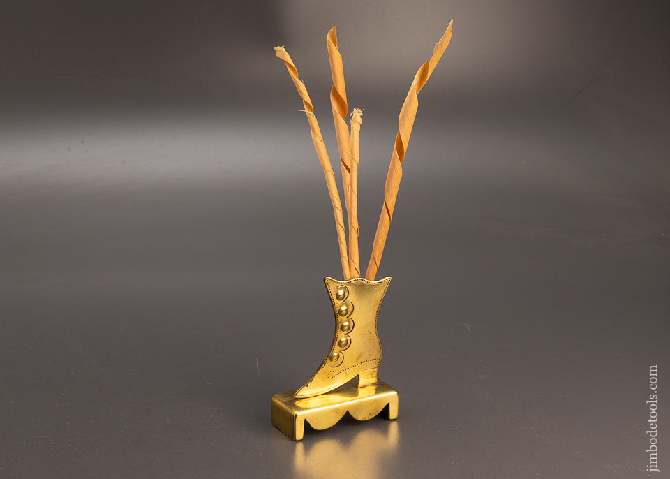 Vintage Brass Fireplace Mantle Top Match Holder - 108454