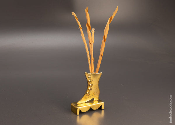 Vintage Brass Fireplace Mantle Top Match Holder - 108454