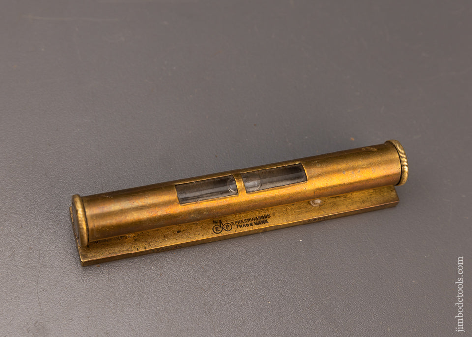 4 1/2 Inch Brass Level by E. PRESTON in Original Box Fine - 108472