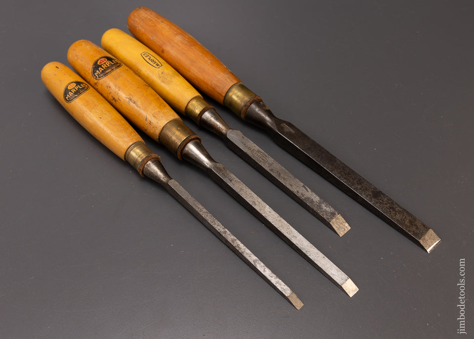 4 Fine MARPLES Boxwood Handled Mortise Chisels - 108582