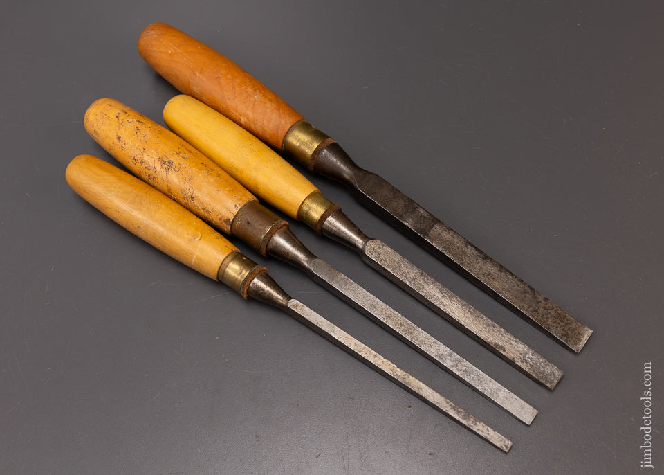 4 Fine MARPLES Boxwood Handled Mortise Chisels - 108582