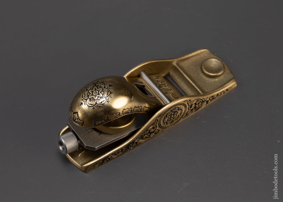 Stunning LIE NIELSEN No. 102 Low Angle Bronze Block Plane Lavishly Engraved by MIKHAIL DAVYDOV - 109105