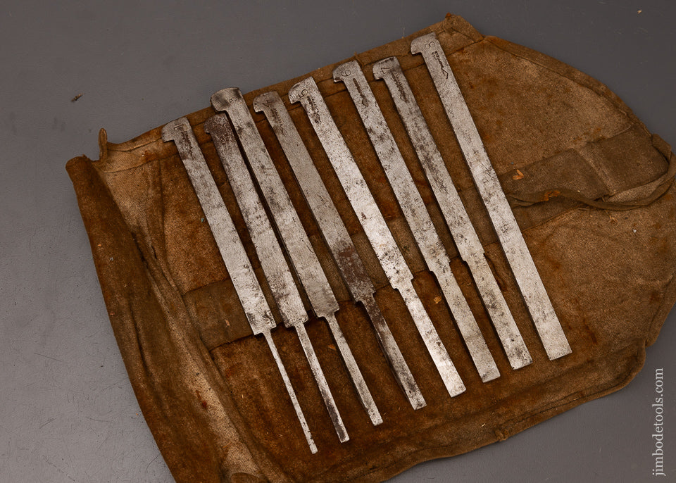 Fine Complete Set of 8 Plow Plane Irons by A. HILDICK - 110469