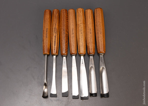 Mint Set of 7 Large Size PFEIL SWISS MADE Carving Tools Chisels Gouges - 110854