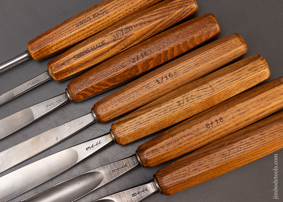 Mint Set of 7 Large Size PFEIL SWISS MADE Carving Tools Chisels Gouges ...