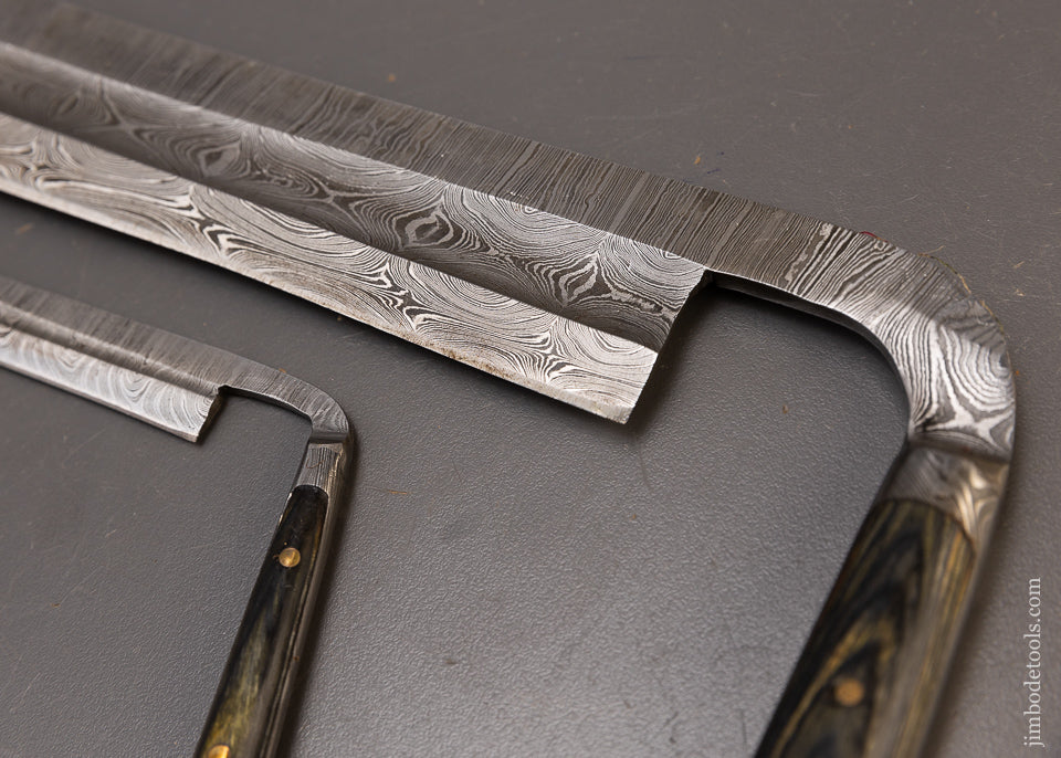 Gobsmackin’ Damascus & Zercote Perfect Handle Draw Knife Set 8 Inch & 3 Inch - 110857