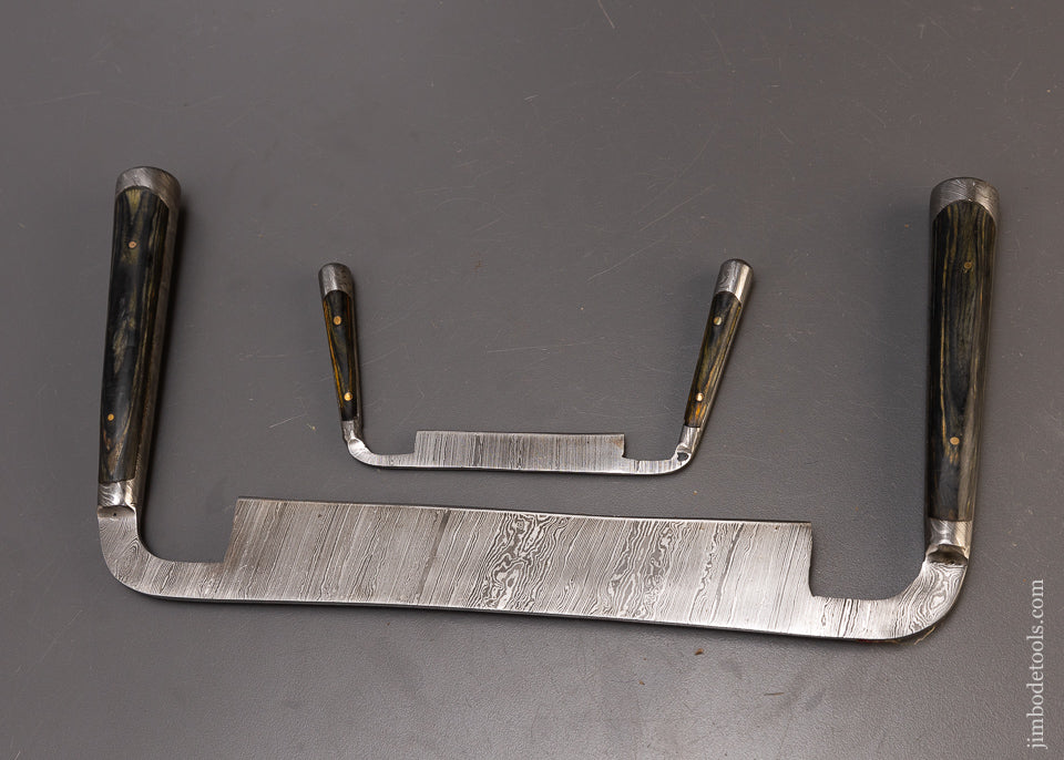 Gobsmackin’ Damascus & Zercote Perfect Handle Draw Knife Set 8 Inch & 3 Inch - 110857