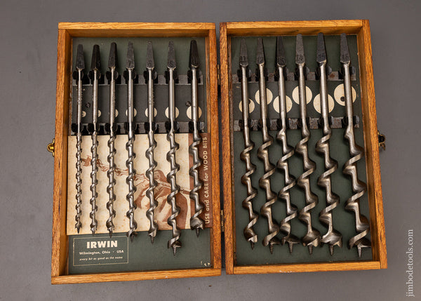 Complete Set of 13 IRWIN Auger Bits DEAD MINT in Original Box - 111115