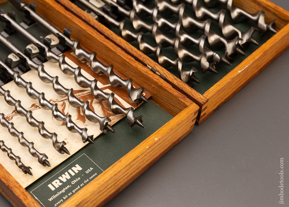 Complete Set of 13 IRWIN Auger Bits DEAD MINT in Original Box - 111115