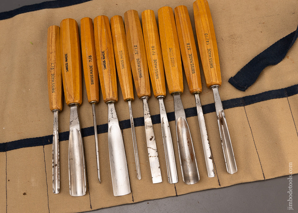 Fine Set of 10 PFEIL SWISS MADE Carving Gouges in Roll - 111129 – Jim ...