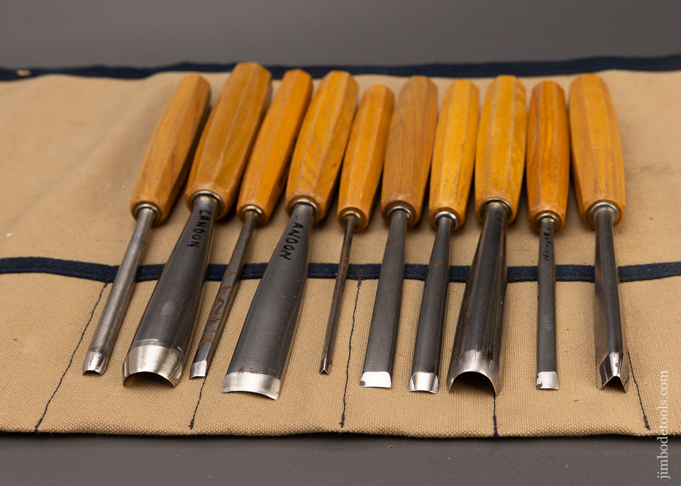 Fine Set of 10 PFEIL SWISS MADE Carving Gouges in Roll - 111129