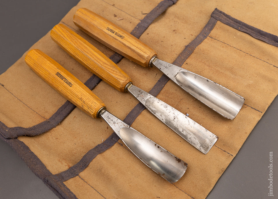 3 Large PFEIL SWISS MADE Gouges Carving Tools - 111130