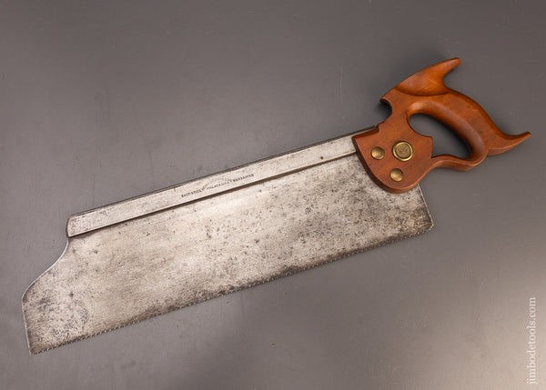 Rare Saw DISSTON No. 9 REGAN PATENT 16 Inch Back Saw with Ogee Toe - 111148