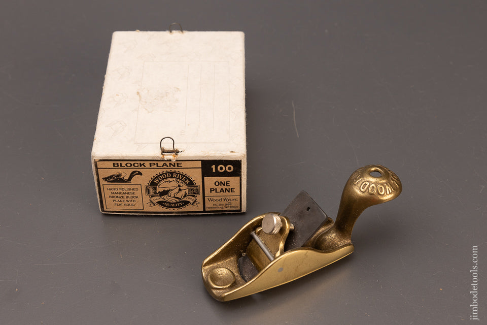 WOOD RIVER No. 100 Bronze Block Plane Near Mint in Box - 111189