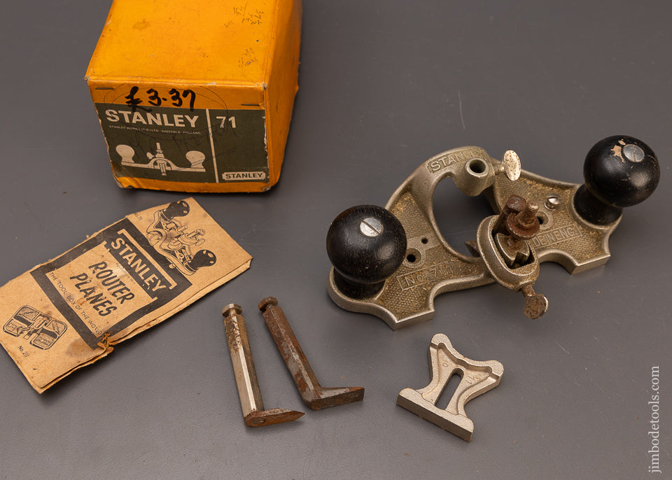 STANLEY No. 71 Router Plane 100% Complete Mint in Box - 111236