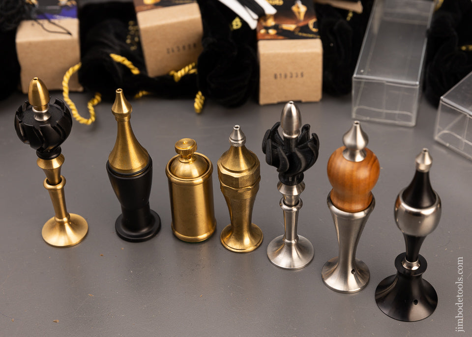 Beautiful Comprehensive Set of 7 LEE VALLEY VERITAS Plumb Bobs Mint in Boxes - 111289