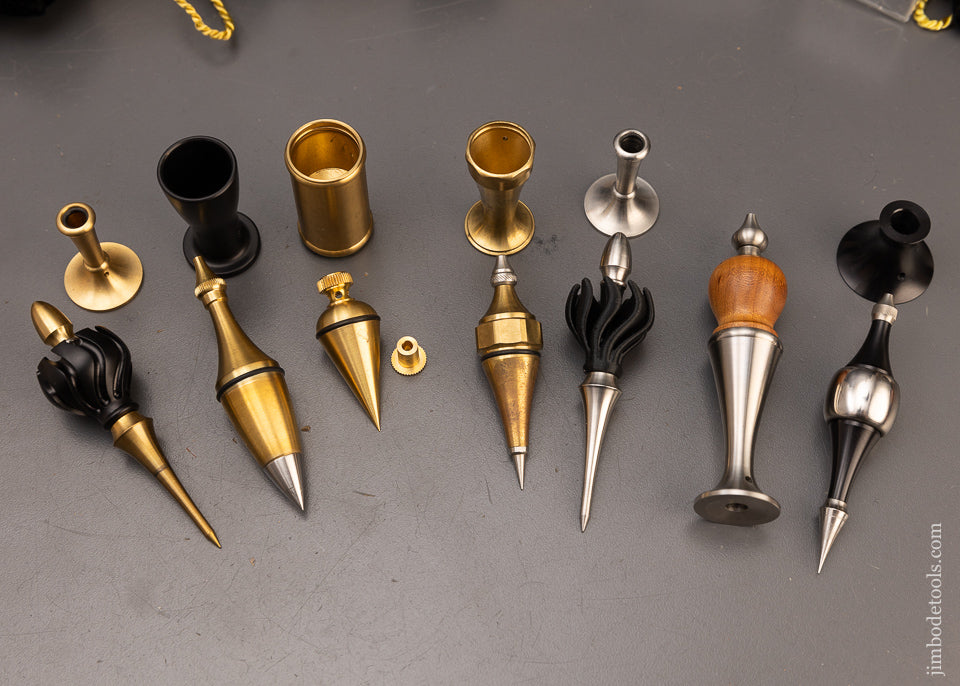 Beautiful Comprehensive Set of 7 LEE VALLEY VERITAS Plumb Bobs Mint in Boxes - 111289