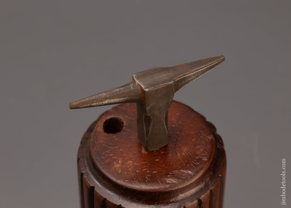 Watchmaker’s Anvil, Vise & Hammer All Mounted on Fancy Fluted Stump - 111303