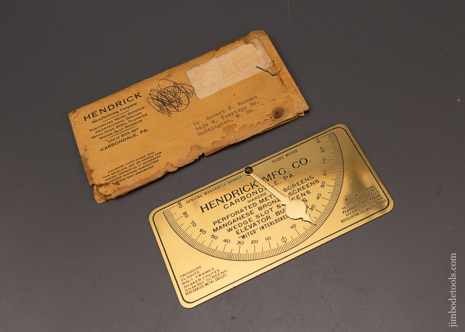 Rare Brass HENDRICK MFG CO. Inclinometer & Scope Meter Mint in Packaging - 111364
