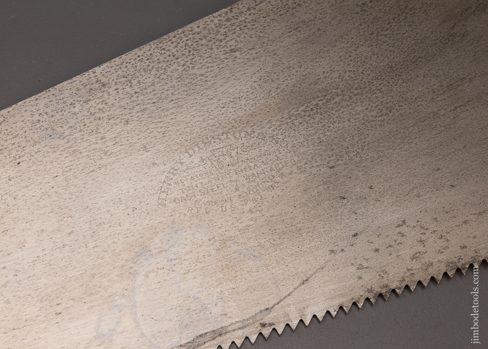 Massive & Perfect Early DISSTON No. 7 Rip Hand Saw - 111381