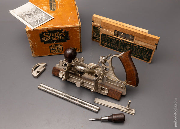 Near Mint STANLEY No. 45 Combination Plow Plane SWEETHEART 100% Complete - 111392