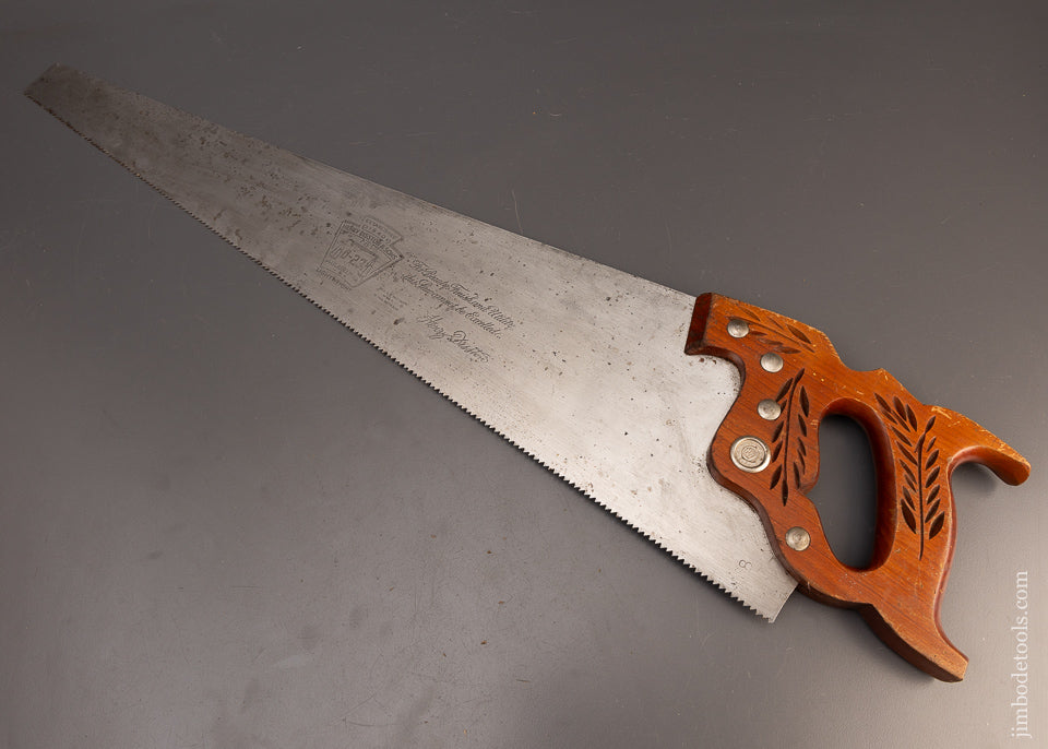 Near Mint Vintage DISSTON D-23 Hand Saw - 111395