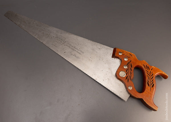 Near Mint Vintage DISSTON D-23 Hand Saw - 111395