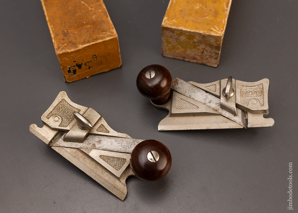 STANLEY No. 98 & 99 Side Rabbet Planes Mint in Box - 111422