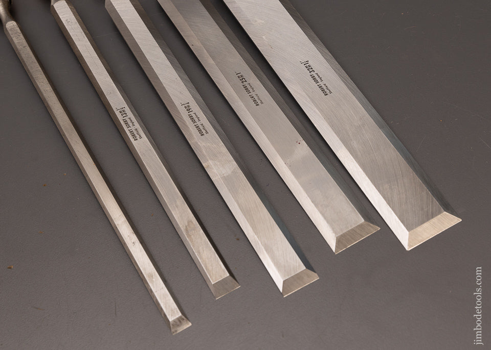 Minty Set of 5 Long Paring Chisels by ROB’T. SORBY - 111440