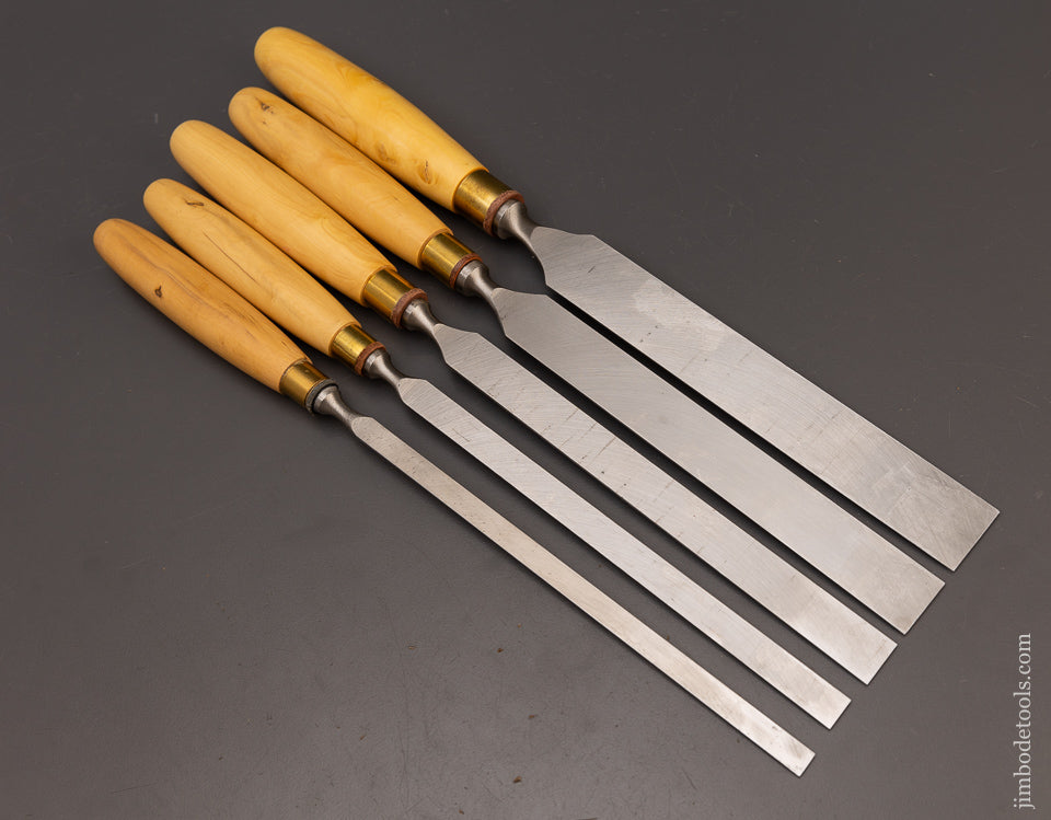 Minty Set of 5 Long Paring Chisels by ROB’T. SORBY - 111440