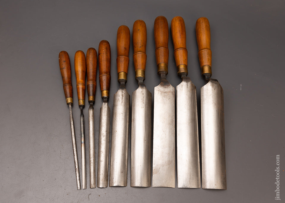 Fine Set of 9 Pattern Maker’s Crank Neck Paring Gouges by BUCK BROS ...