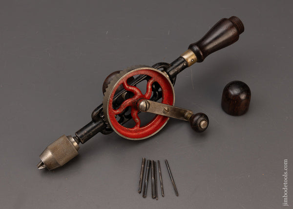 Rosewood MILLERS FALLS No. 5 Eggbeater Drill with 6 Bits - 111514