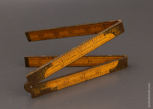 Near Mint! No. 78 1/2 Boxwood & Brass 2 Foot 2 Fold Double Arch Full Bound Rule THE CS. CO. - 111523