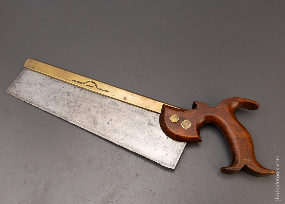 Rare & Fine W.B. GREGORY ALBANY Brass Back Carcass Saw - 111546