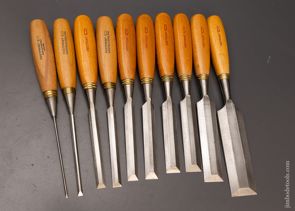 Extra Fine Graduated Set of 10 Bench Chisels by FOOTPRINT  — 111580