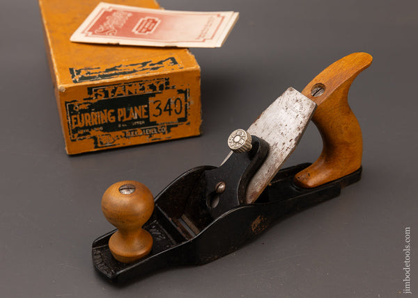 Rare BOX! STANLEY No. 340 Furring Plane Near Mint in Box Type 2 - 111590