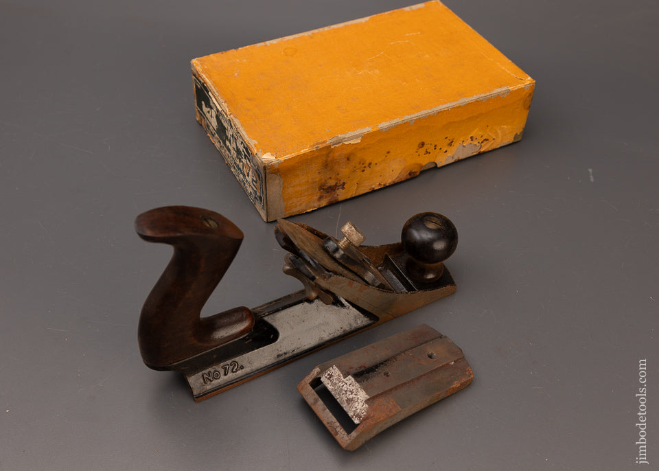 Rare Box STANLEY No. 72 Chamfer Plane with Bull Nose Attachment - 111596