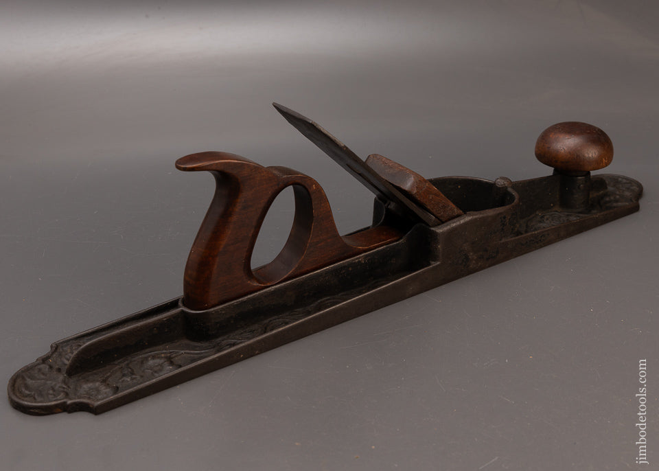 Rare Floral Casting & Waffle Sole MORRIS PATENT Jointer Plane - 111604
