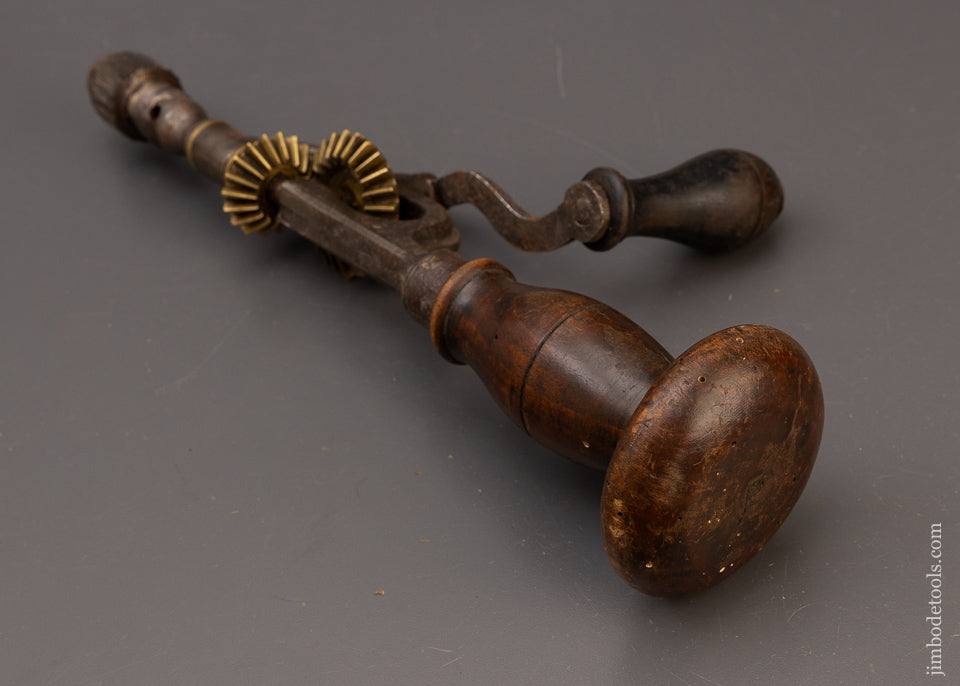Lovely Early Iron Frame Drill with Brass Gears & 3 Jaw Chuck - 111615