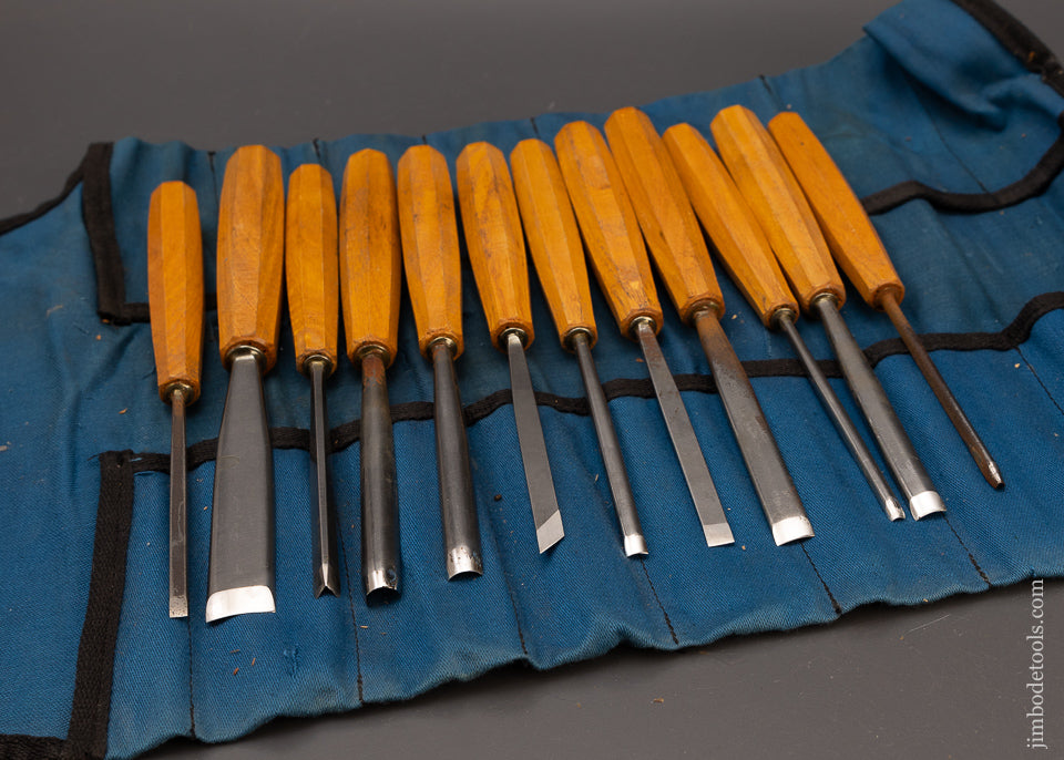 Fine Set of 12 PFEIL SWISS MADE Carving Tools Gouges in Roll - 111676 ...