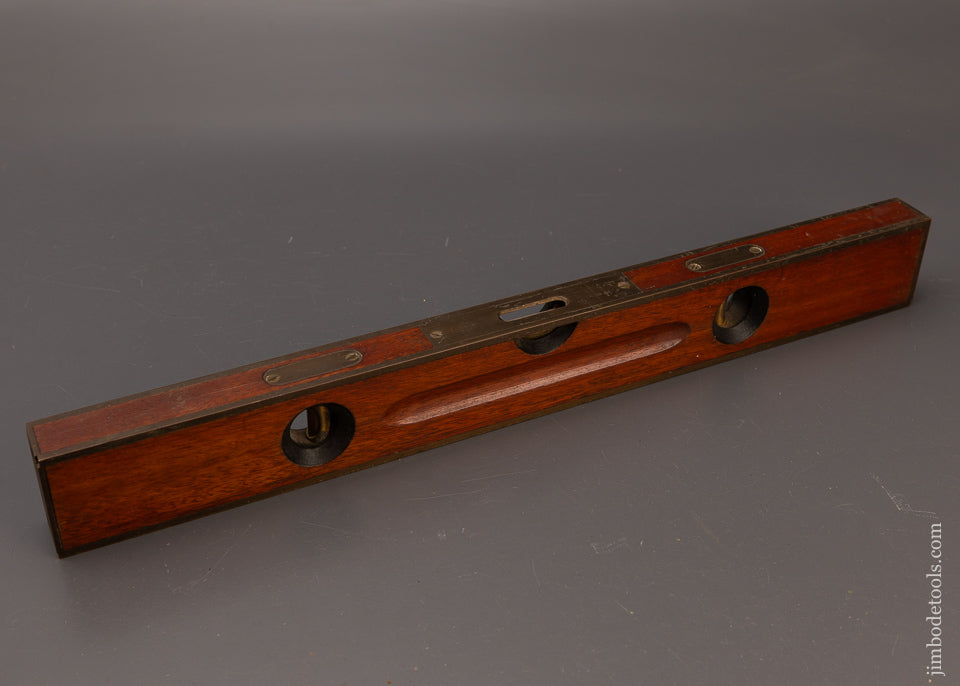 Extra Fine Crisp STANLEY No. 93 Brass Bound Mahogany Level - 111696