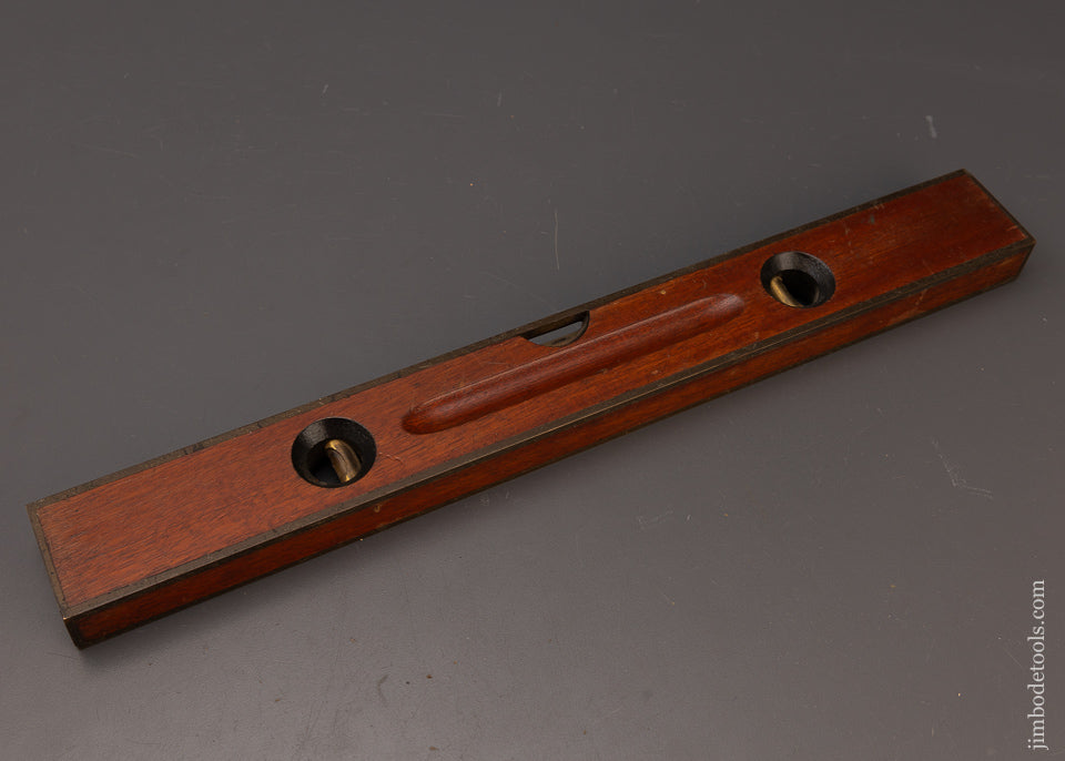 Extra Fine Crisp STANLEY No. 93 Brass Bound Mahogany Level - 111696