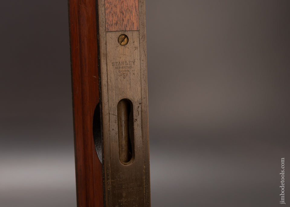 Extra Fine Crisp STANLEY No. 93 Brass Bound Mahogany Level - 111696