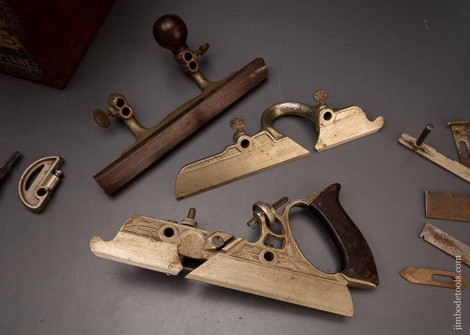 100% Complete Type 8 STANLEY No. 45 Combination Plow Plane in Box 1907- 08 - 111703